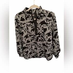 Soft Surroundings Black and Gray Floral Pullover